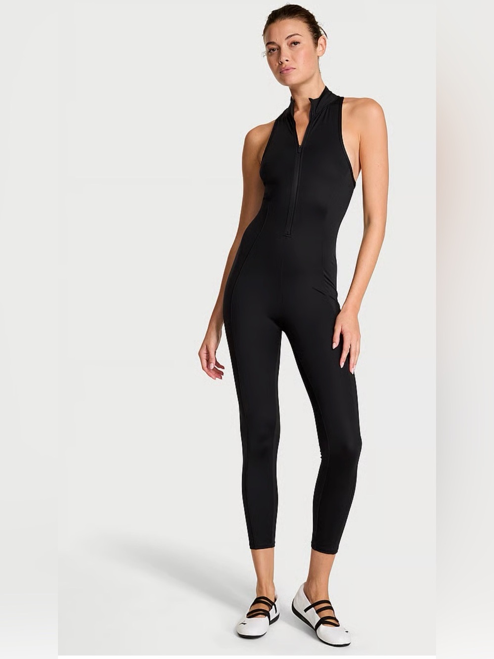 Victorias Secret Essential Razorback Black Jumpsuit LARGE